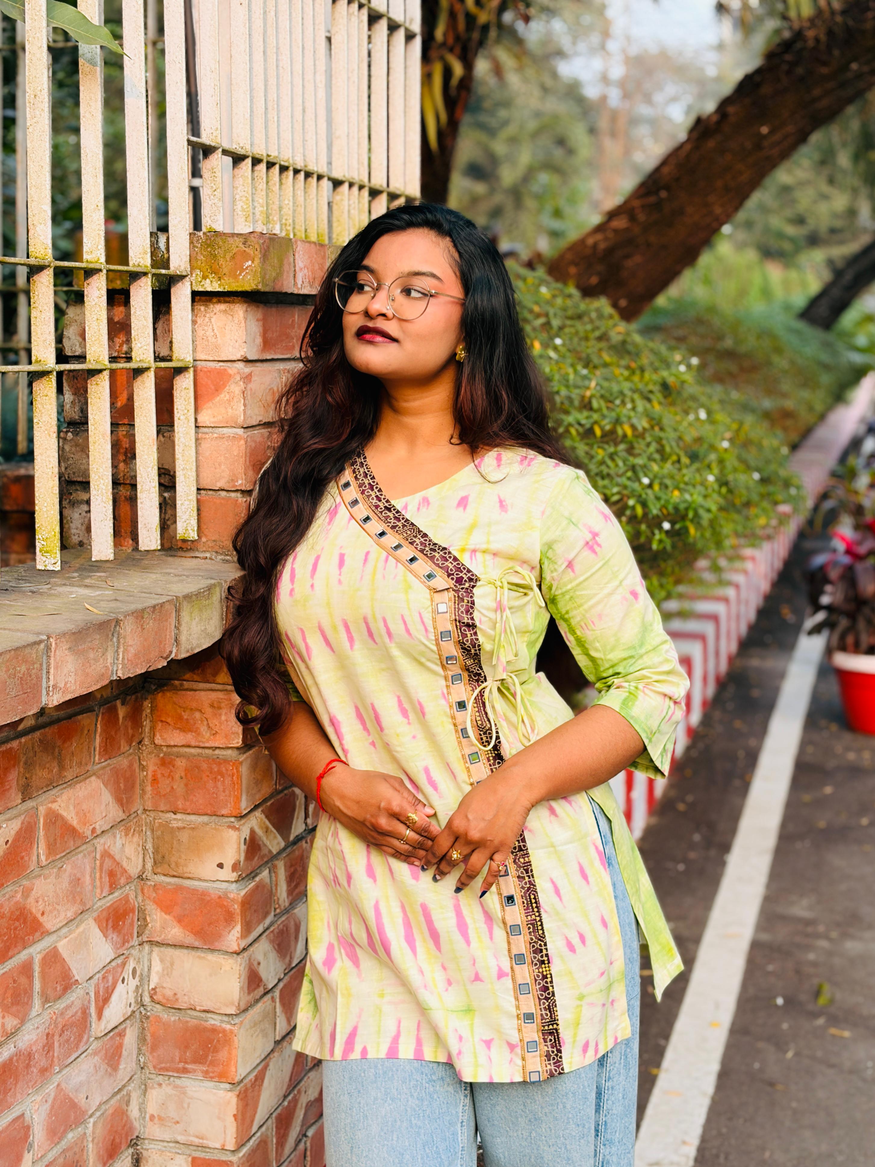 Anarkali Green Kurti